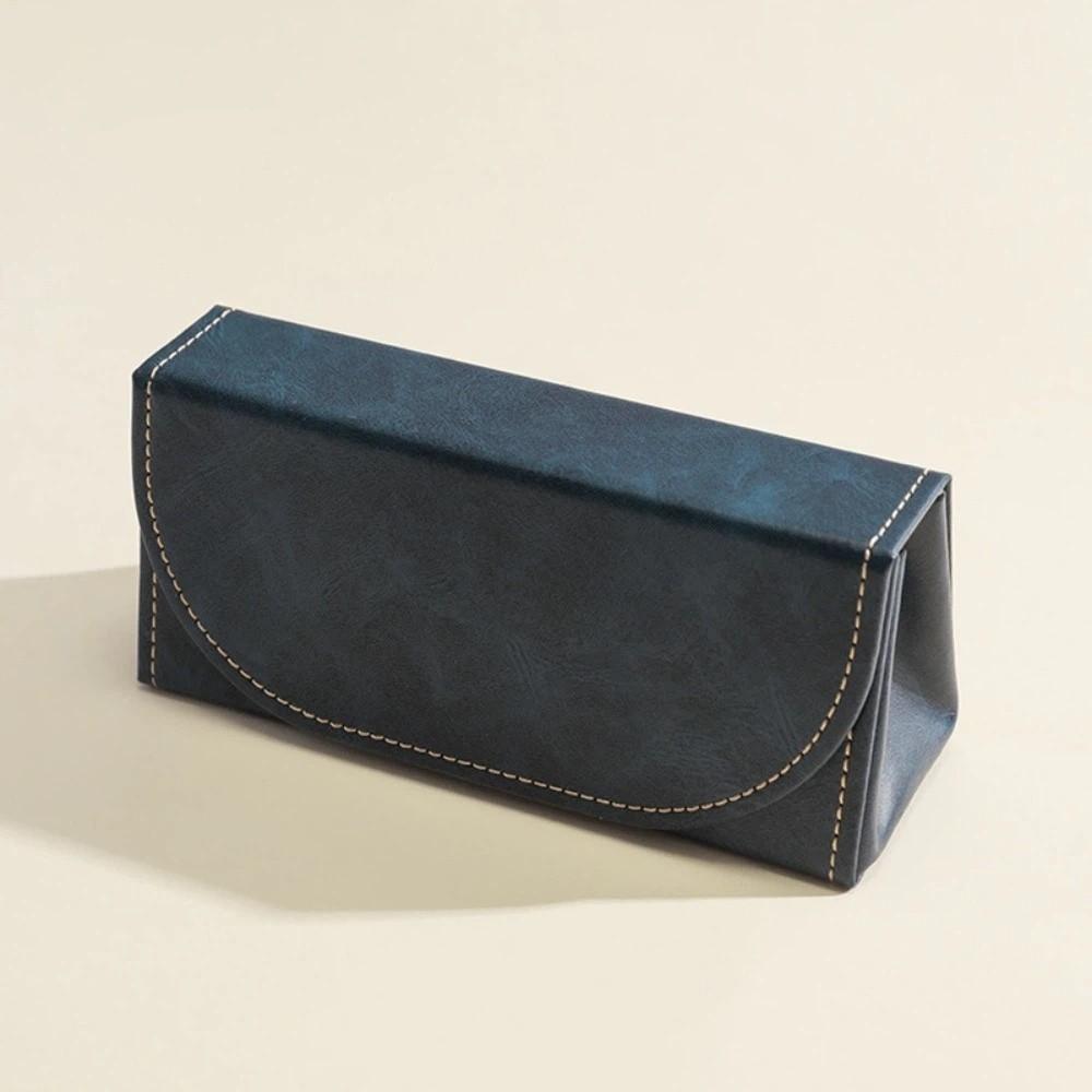 

Portable Retro Style Glasses Case Pearl Velvet Inner PU Leather Glasses Storage Box Light Luxury Eyeglasses Holder Women синий