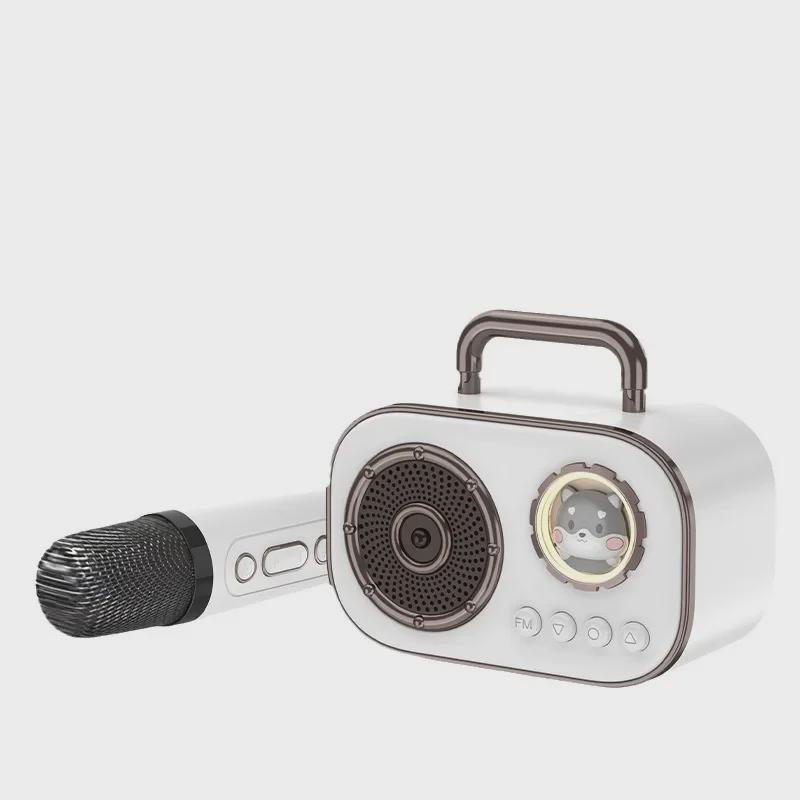 Przenośny Kreatywny Głośnik Bluetooth Kapsuła Kosmiczna z Mikrofonem do Śpiewania na Zewnątrz i Domowego KTV