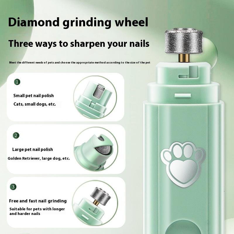 Lixadeira Elétrica de Unhas para Cães Pets Lixa de Unhas Indolor Com Roda Polidora Recarregável Pets Ferramentas Profissionais de Grooming de Unhas