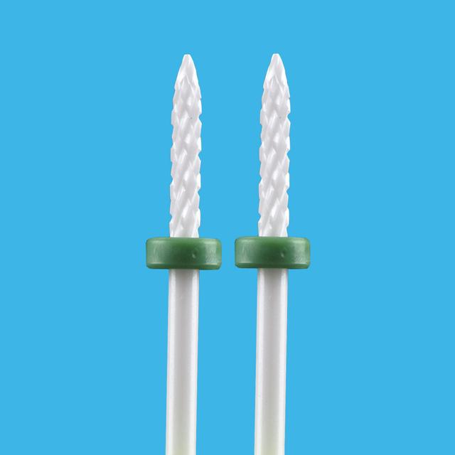 2 PCS Ceramic Milling Cutter For Manicure Machine Set Nail Drill Bits Corundum Mill Cutters Nails Pedicure Bit Sanding Cap