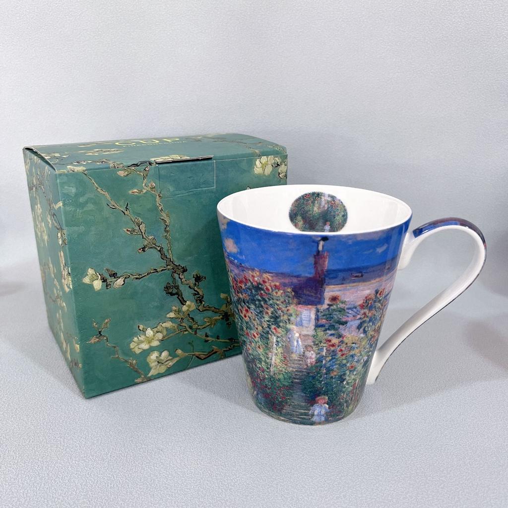 Mug Bone Porcelain Light Luxury High End Sense   Personalized Oil Painting Style Mug Sea Anemone Dandelion Water Cup Home Use