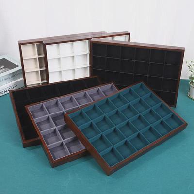 Walnut Jewelry Display Tray for Rings, Necklaces, and Bracelets
