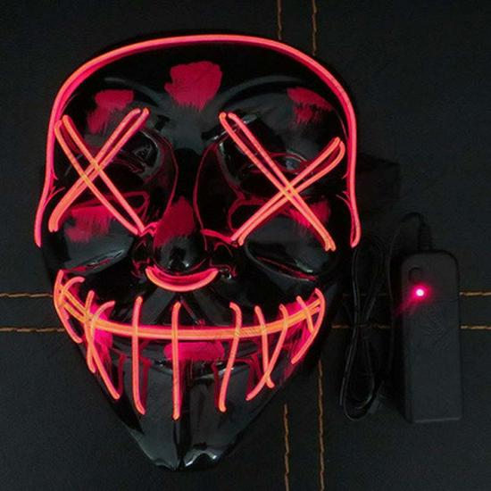 Halloween Two-Color Luminous EL Mask for Dance Parties