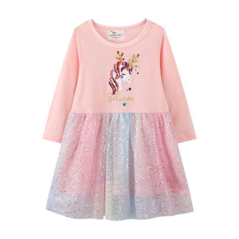 2026 Autumn Children's Christmas Princess Mesh Long Sleeve Dress