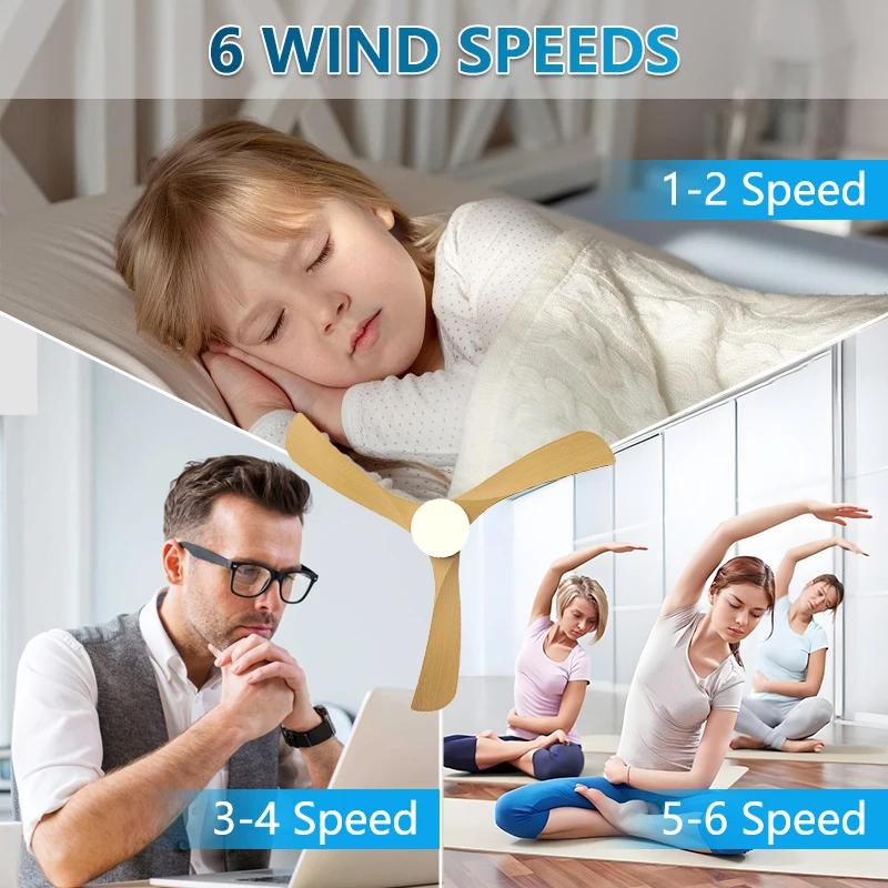 56 Inch Living Room Ceiling Fan Light Nordic Modern ABS Blade DC Remote Control LED Fan Light Dining Room Bedroom Decoration