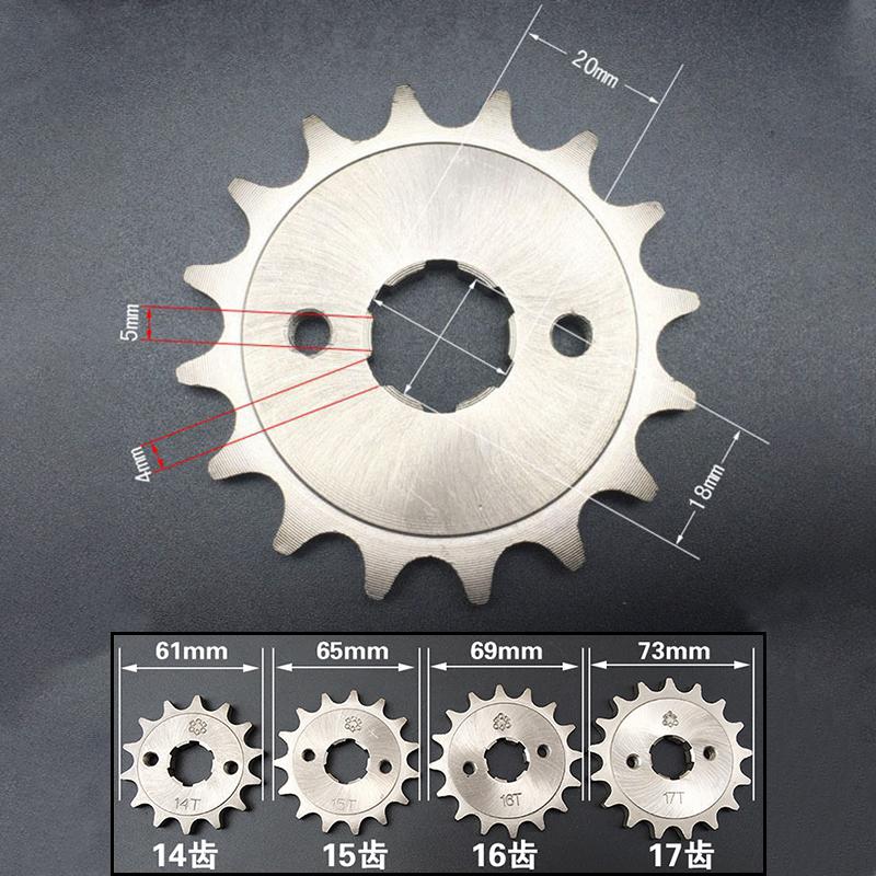1Pcs Nickel Alloy Steel 428 14T 15T 16T 17T Tooth Sprocket for Loncin CG125 CB125 CBT125 Dirt Pit Bike Moped Scooter Motorcycle