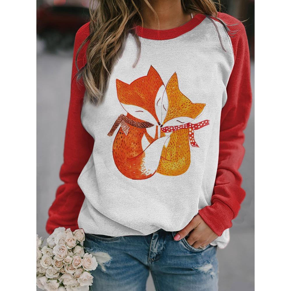 Herbst 3D Tierdruck Sweatshirts Modische Lässige Sport Langarm Damen Sweatshirts