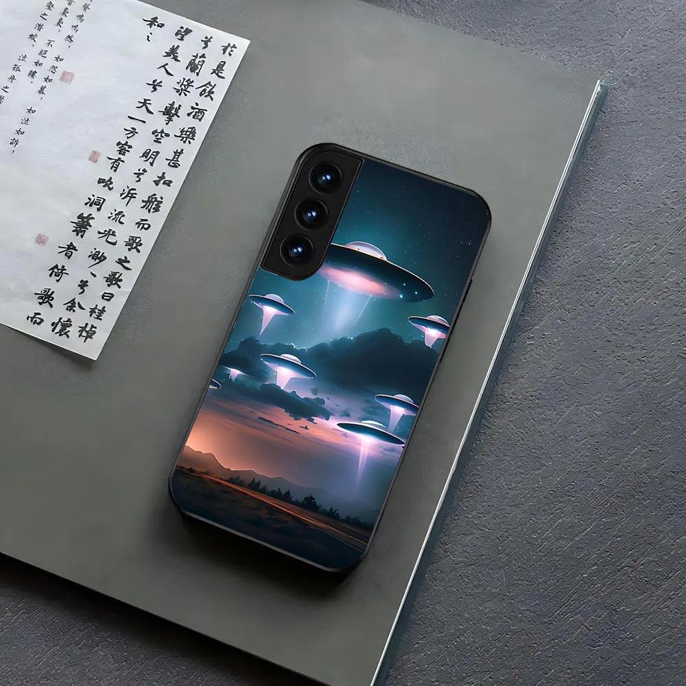 UFO Alien Phone Case For Samsung S24, S25 22,30,Note20,Ultra,Lite,Ultra5G,Plus,FE Black Cover