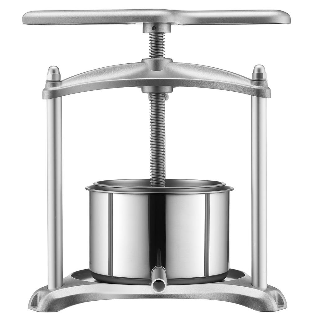 Fruit Wine Press, 0.8 Gallon/3L, Stainless Steel Manual Juice Maker with Powerful T-Shaped Handle, Juice Making for Apple/Grape/Orange/Berry,