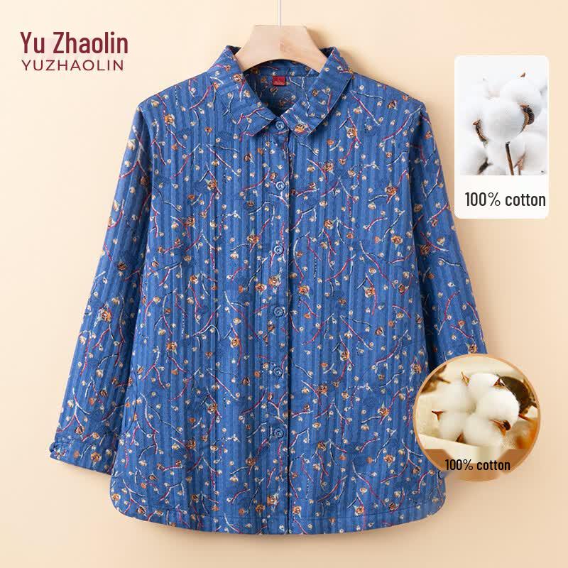 YUZHAOLIN Women s Floral Cotton Blouse 5XL