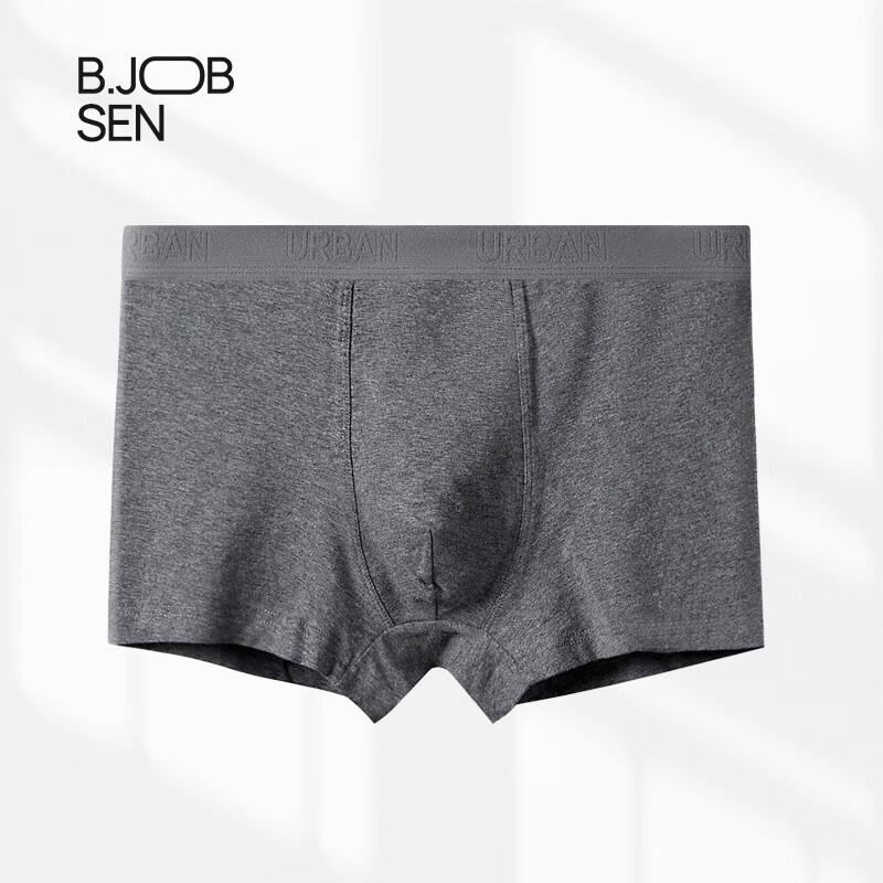 B.JOBSEN Men's Pure Cotton 7A Antibacterial Breathable Boxer Briefs 2-Pack