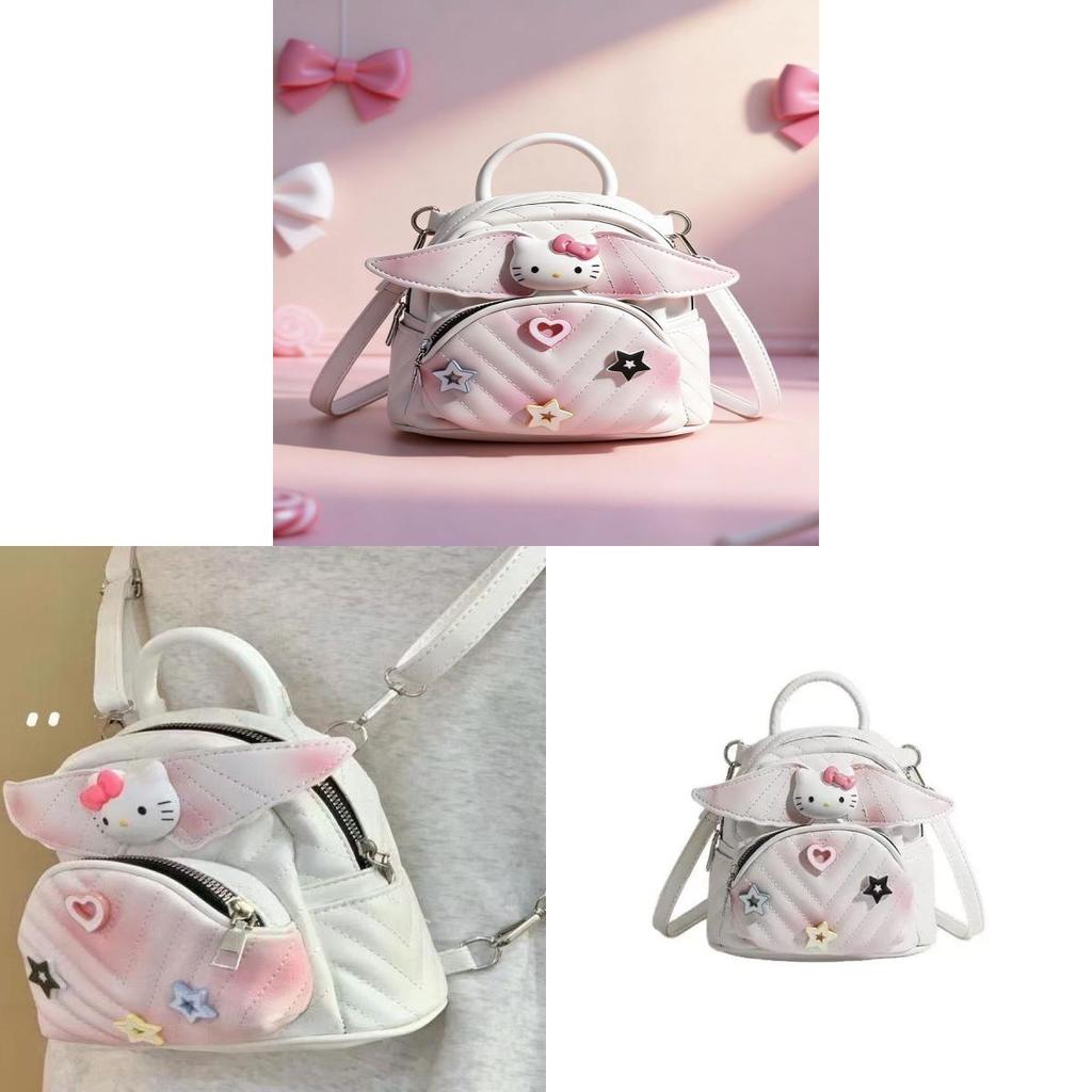 Cartoon Hello Kitty Backpack For Girls And Boys With Pu Material And Cute Design For Daily Use