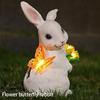 Solar Rabbit Statue Light Cute Bunny Statue Easter Rabbit Sculpture Bunny LED Garden Light for Spring Home Decor