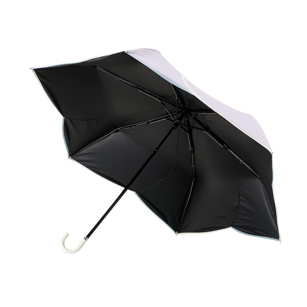 Francfranc Francfranc Bicolor Piping Folding Umbrella 47cm Purple both sunny and rainy (For days)