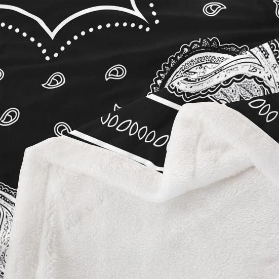 Retro Paisley Pattern Blanket Bohemian Soft Flannel Throw Blanket Decorative Washable Cozy Blanket for Couch Bed Sofa