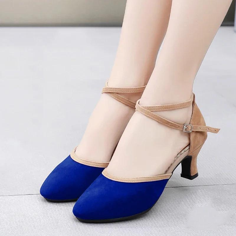 Elegant Glitter Closed Toe Ballroom Dance Shoes for Women Tango Latin Salsa Dancing Shoes for Women Zapatillas De Ballet