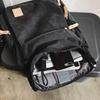 Canvas and Genuine Leather and Unisex Plain Backpack Canvas Simple Military Outdoor Travel Business Trip Rucksack Outdoor Sports College Students High