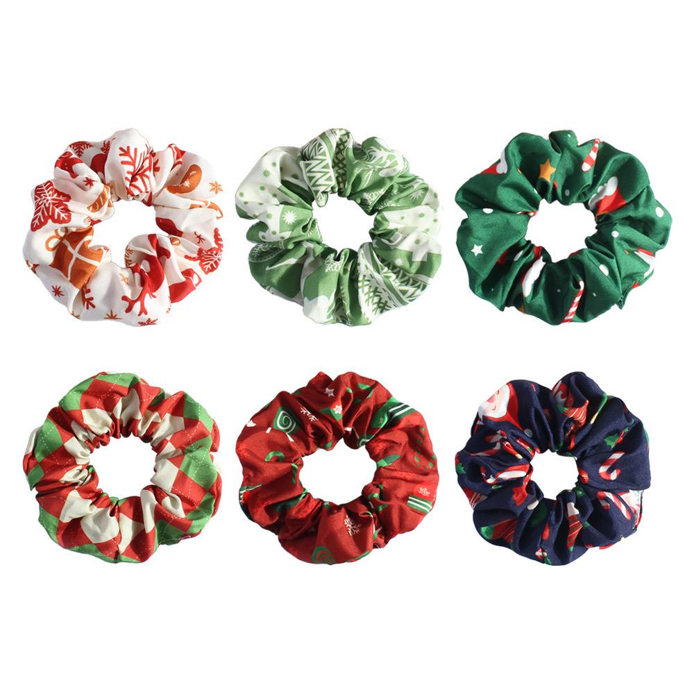 New Christmas Scrunchie Hair Tie Fabric Hair Tie for Women Elastic Band Hair Accessory