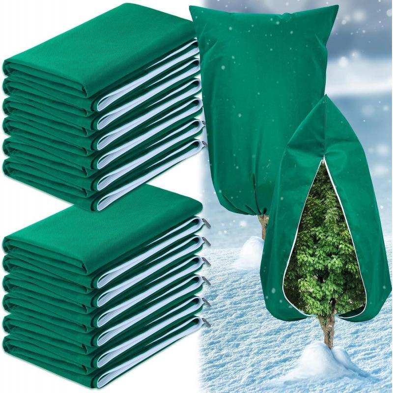 Non-Woven Winter Plant Cover With Zipper Drawstring Frost Protection Bag For Trees Shrubs Against Cold Snow Wind