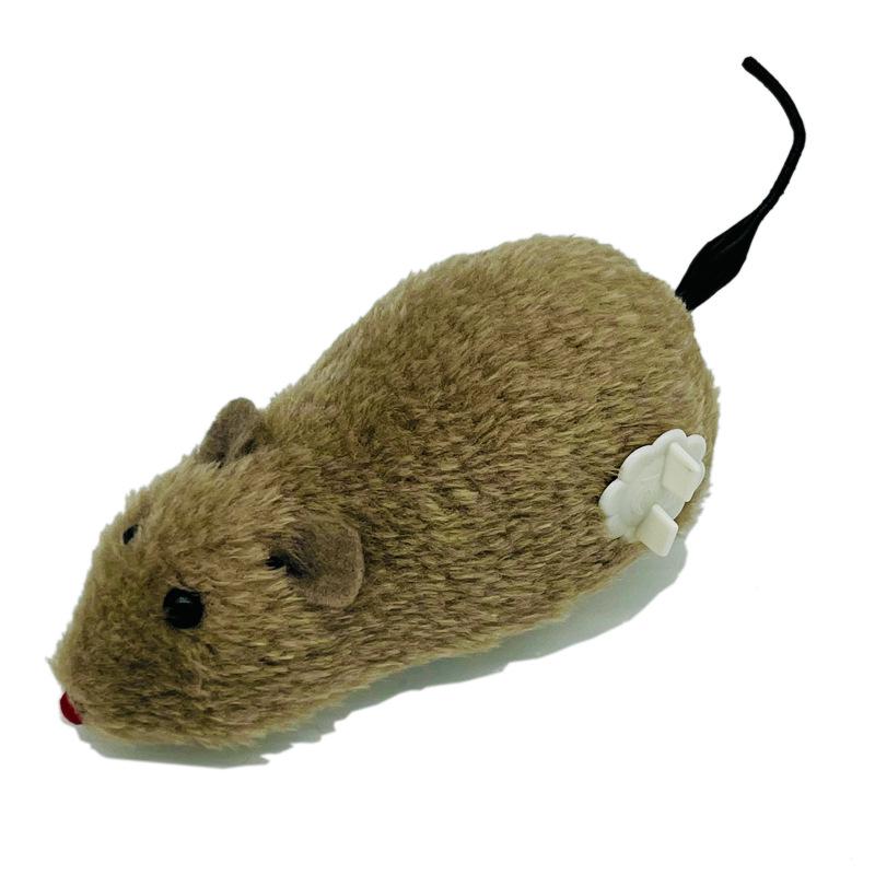 High-Quality On-Chain Plush Mouse Teaser Toy for Pets – Interactive Cat & Dog Toy with Wagging Tail 