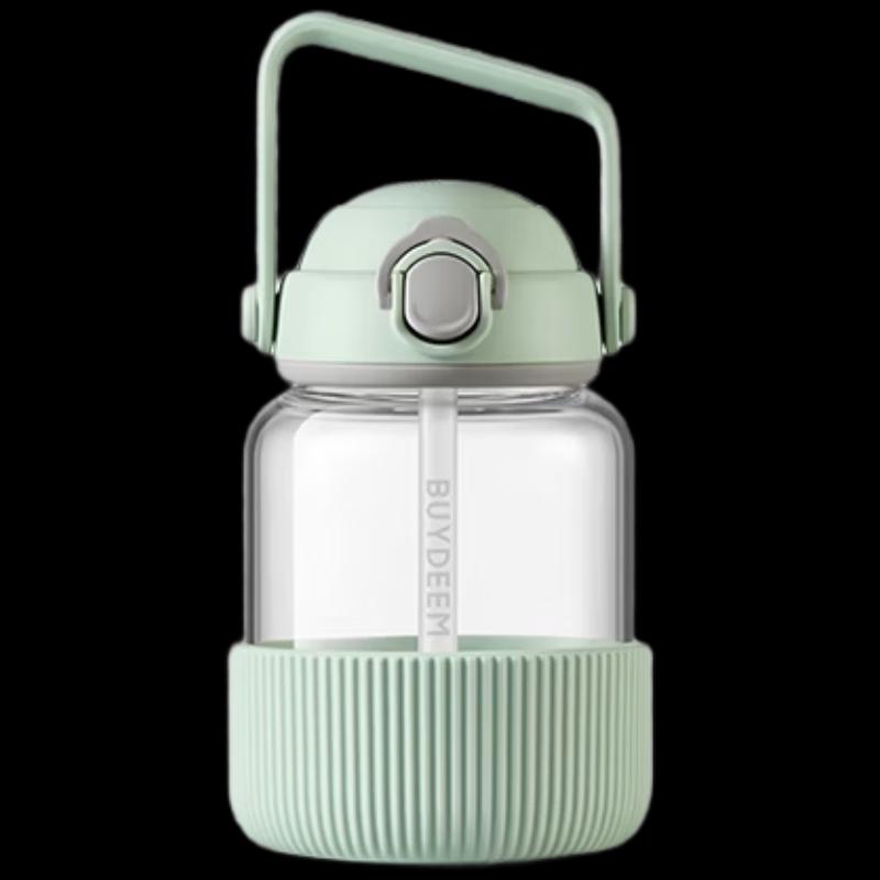 Beiding 800ML Large Capacity Glass Water Bottle with Straw