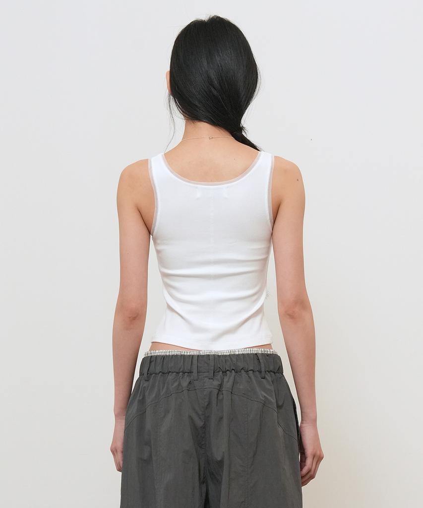 GENERALIDEA Sheer Layered Sleeveless [White] / Gf2Lts534