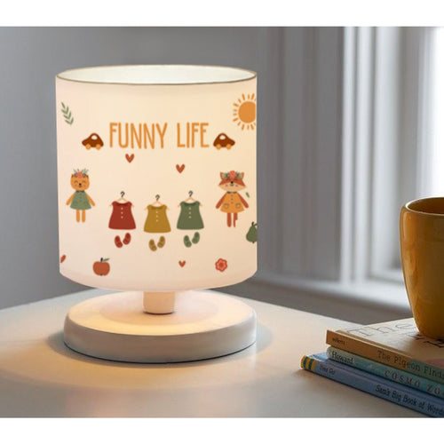 

Настольная лампа с мини-абажуром белого цвета из ткани Funny Life ByLamp белый