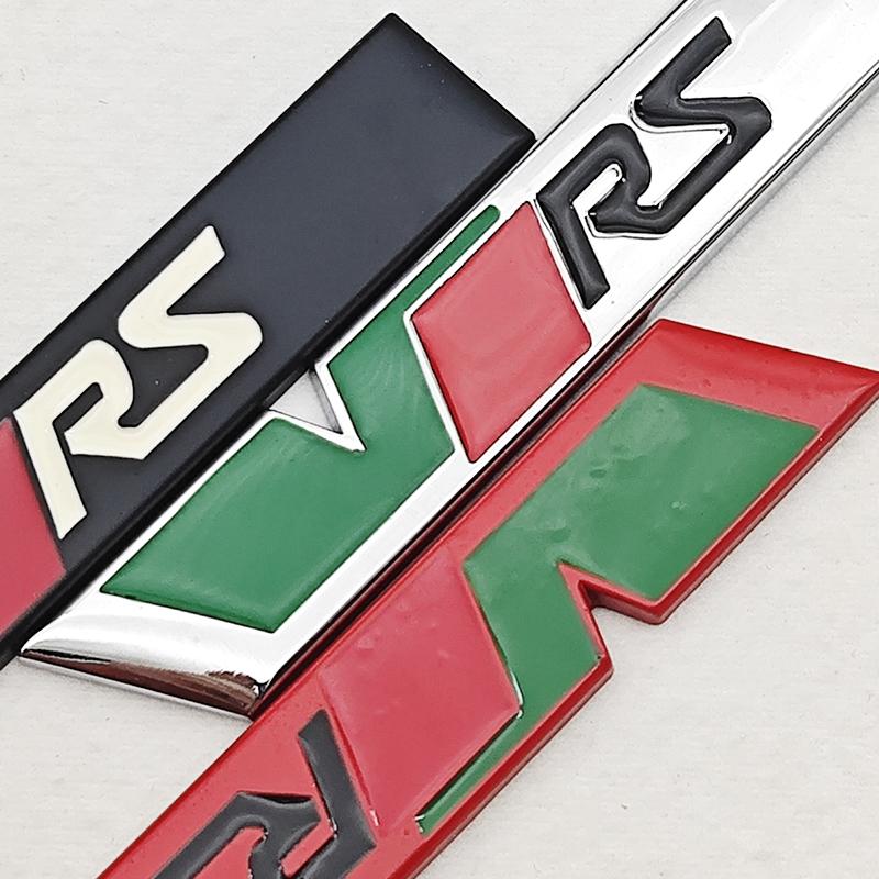 AAAJA1 NEW 3D Metal Car Letters Logo VRS Front Grille Side Fender Trunk Badge Label For Skoda VRS Sticker Emblem Auto Accessories