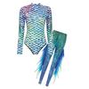 Shimmering Mermaid Stage & Party Jumpsuit S-XL: High Waist Tights Design with Stand Collar, Eye-Catching for Halloween