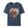 Cat Samurai Warrior Japan Ninja Samurai Cat Ready For Battle Vintage T Shirt Men Camisetas De Hombre Luxury