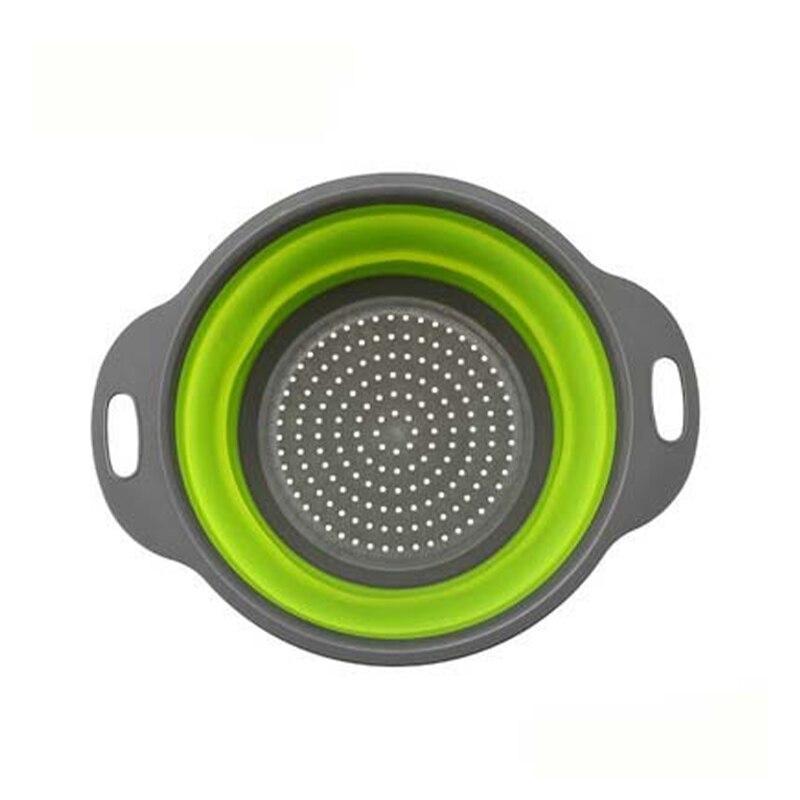 Collapsible Silicone Strainer Fruit Vegetable Washing Basket Strainer Drainer With Handle Kitchen Storage Tools