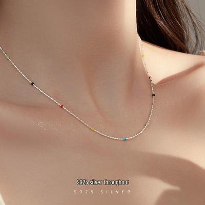 Banyan Tree S925 Silber Dopamin Farbe Halskette, Koreanischer Europäisch Amerikanischer Stil, Damen Layering Schlüsselbeinkette