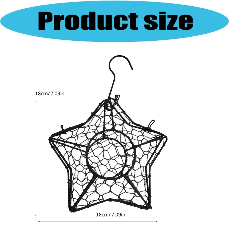 Star Shape Wire Wreath Hanging Basket Succulents Plant Holder Wall Planter Indoor Outdoor Garden Decoration