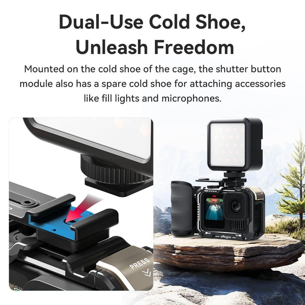 Shutter Button StreetGrip Vlog Holder for DJI Action/Insta360 Ace Pro Camera Accessories