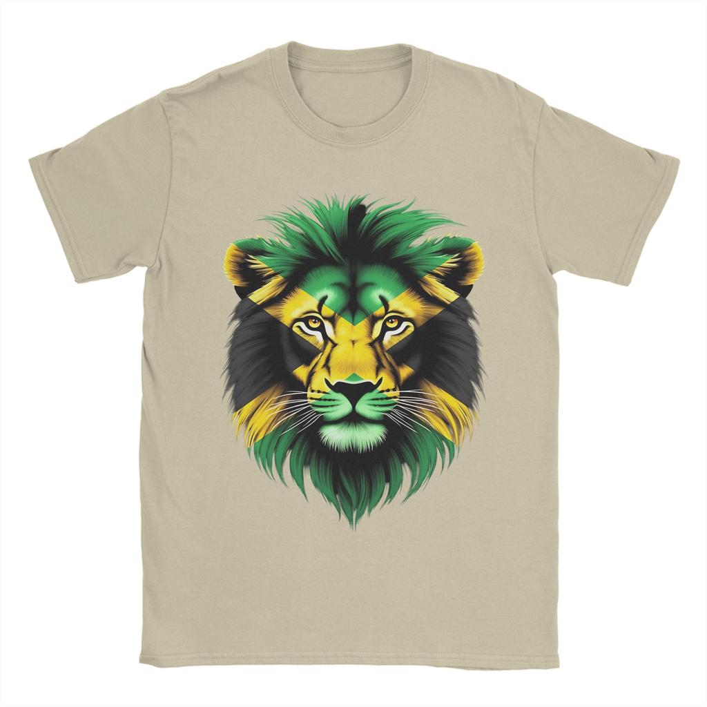 Jamaica Flag Lion Face T Shirt Summer Jamaica Lovers TShirts Cotton Breathable Oversize Top Tees Short Sleeve Vintage Tops