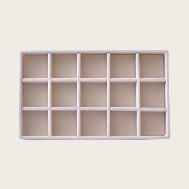 1PC Beige Flocking Jewelry Organizer Tray Detachable Divider Jewelry Box Multi Grids Storage Case for DIY Jewelry Making Display