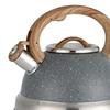 Whistling Kettle Tea Maker Cookware for Stovetop Top with Wood Folding Handle