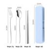 Portable Stainless Steel Cutlery Set: Fork, Spoon & Chopsticks - Ideal for Students & Outdoor Use