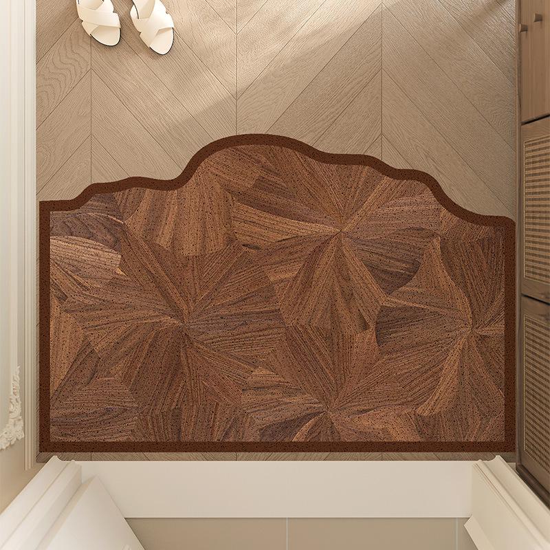 

Ретро Деревянная Текстура Нескользящий Придверный Коврик для Входной Двери - Режущийся, Шелковая Петля, Грязеотталкивающий 40×60cm