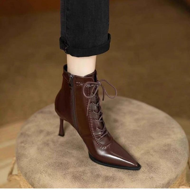 Neue Mode Einfarbig Winter Damen Stiefel Stiefeletten Spitzschuh Stiletto Stiefel High Heels Damen Schuhe Stiletto Absatz