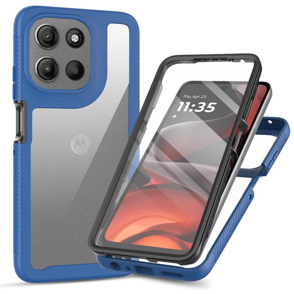 Průhledný obal pro Motorola Moto G86 5G PC + TPU Zadní kryt telefonu s PET fólií na displej