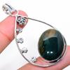 Bloodstone Gemstone Handmade 925 Sterling Silver Jewelry Pendant 2.60"
