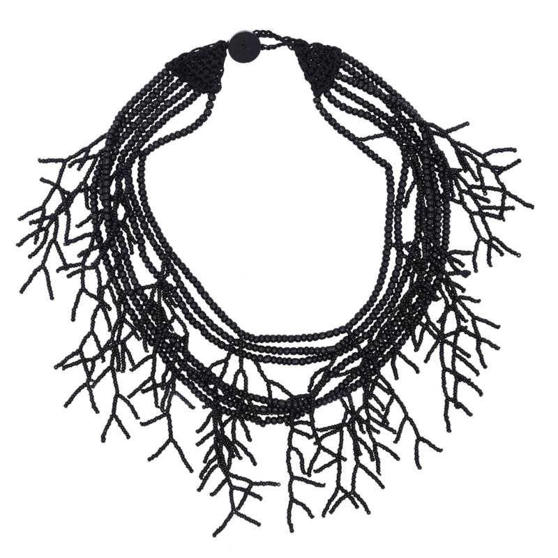 Handmade Multilayer Rice Beads Necklace Choker Necklace Jewelry For Women Skin Friendly Bohemian Dress Neck Wear