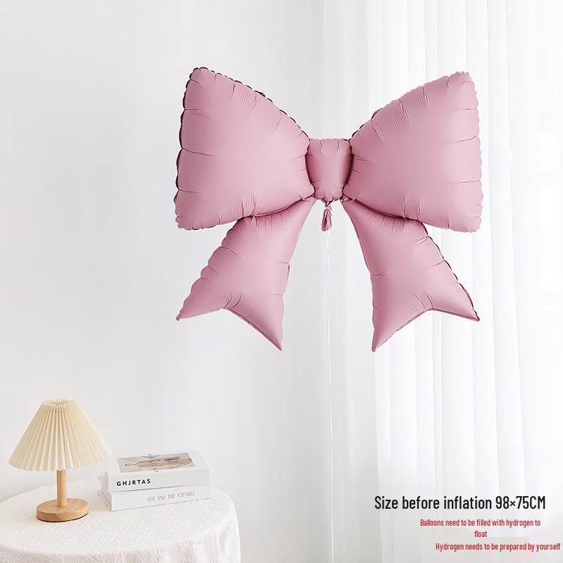 Korean-Style Macaron Color Bow Balloons for Baby Birthday Party Decor