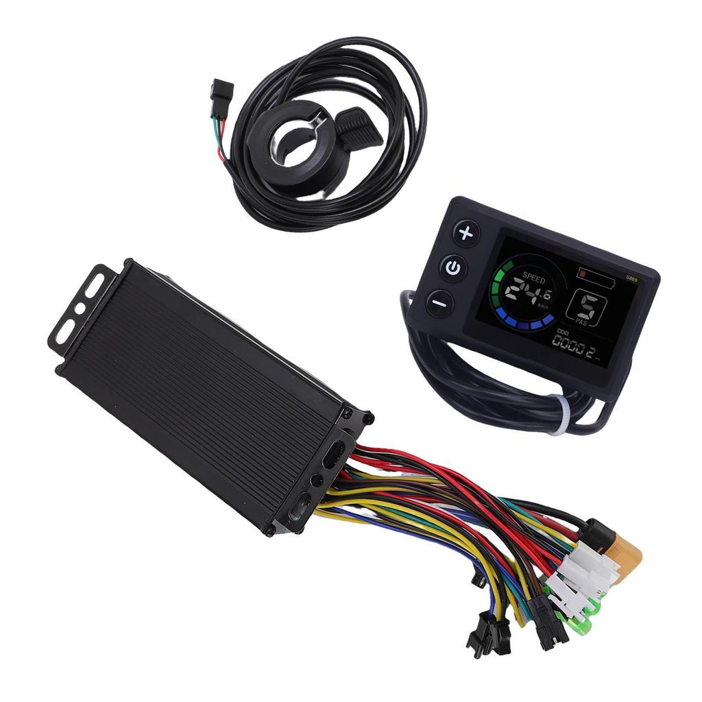 36V 48V Electric Bike Controller Kit 22A 3 Mode Sine Controller S869 LCD Display Panel 130X Thumb Throttle for Electric
