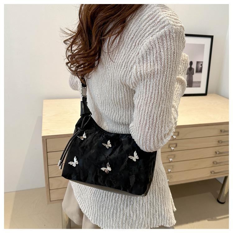 Korean Style Butterfly Clasp Faux Leather Shoulder Bag Commuter Crossbody Pouch CLE