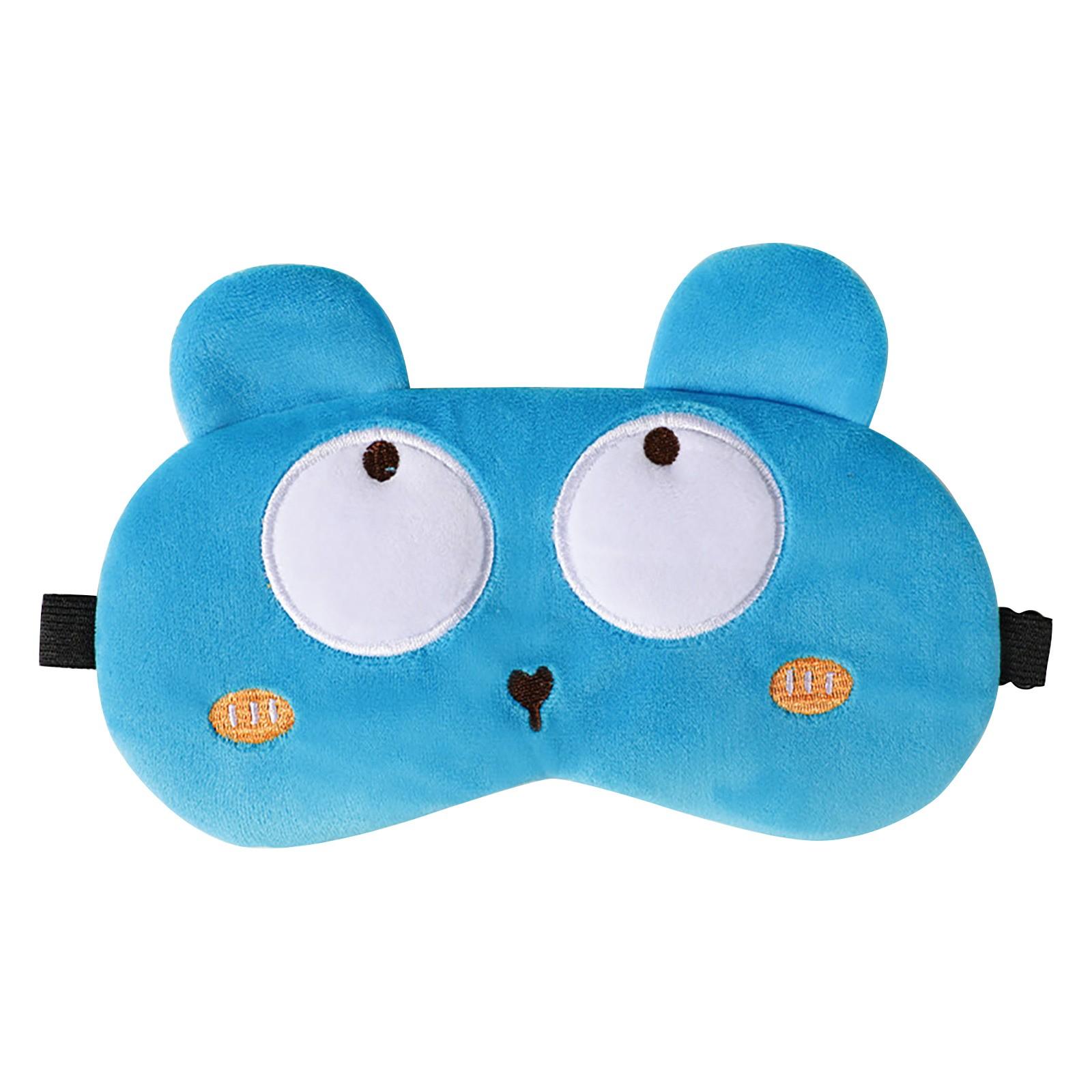 

70 мл. Милая детская маска для глаз с мультяшным принтом, ледяной компресс, маска для глаз для взрослых, летняя маска для глаз с вышивкой в виде животных, регулируемая пряжка One Size синий