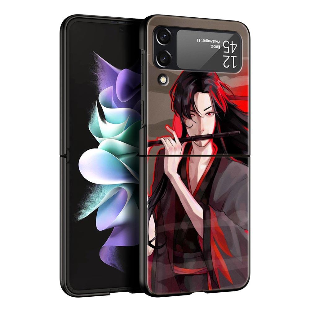 MDZS Anime Mo Dao Zu Shi Wei Wuxian Phone Case for Samsung Galaxy Z Flip 3 4 5 Black Folding Mobile Shell Hard PC Protect Cover