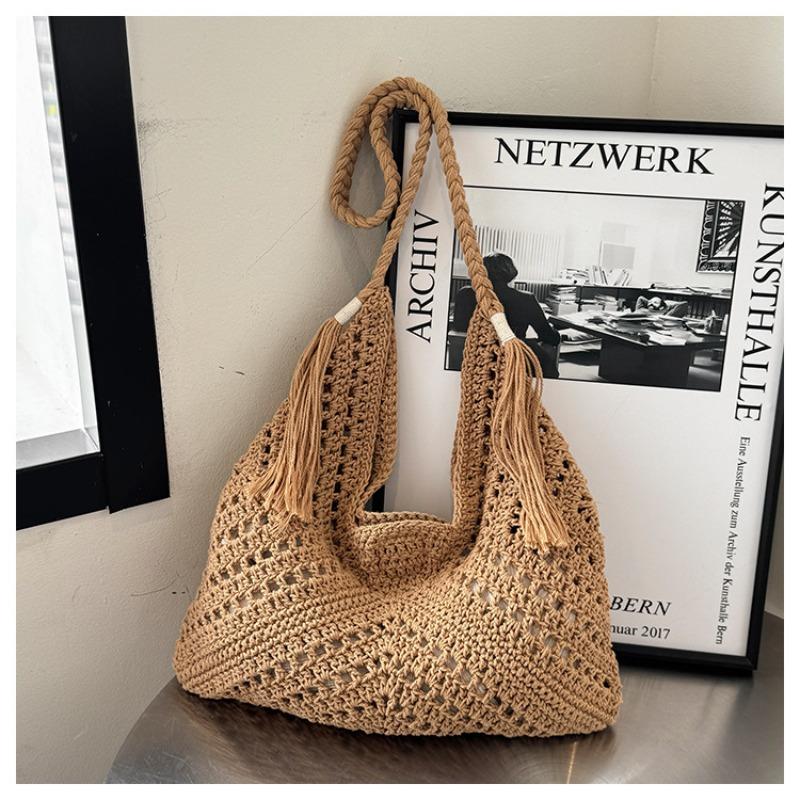 

New retro straw woven bag women s tote bag versatile large-capacity portable woven bag