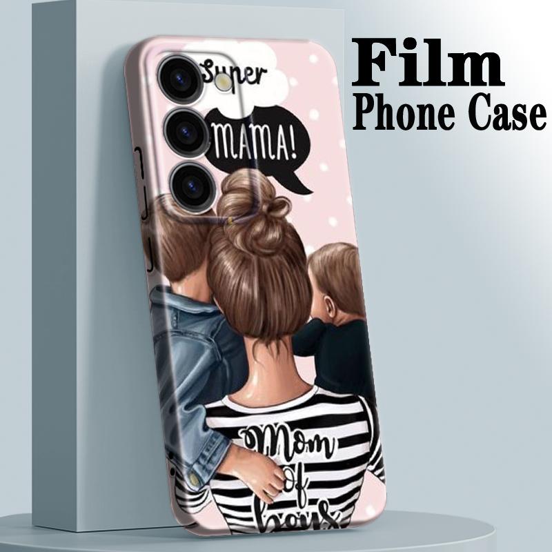 Dad Mom Baby Girl Family Phone Case For Samsung S23 S22 Plus Ultra A13 A12 A14 A21S A22 A23 A34 A53 A54 A73 Feilin Cover